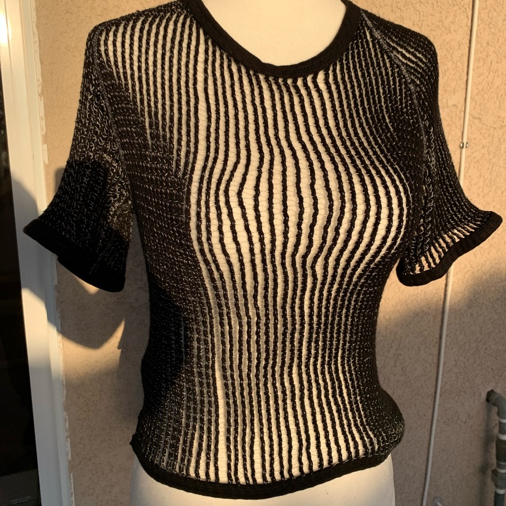 Black Mesh/Fishnet/See-Through Top